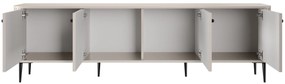 Szafka RTV Vesper 4D 187 cm - kaszmir / czarne nogi