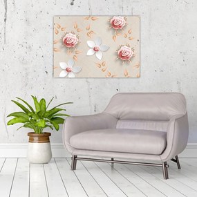 Obraz na szkle - Kwiaty róży (70x50 cm)