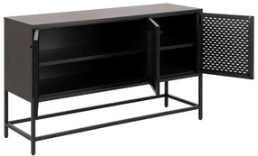Czarna metalowa niska komoda 125x75 cm Newcastle – Actona