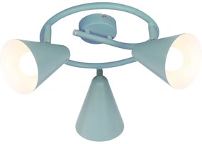 Niebieska lampa sufitowa z metalowym kloszem 47x47 cm Amor – Candellux Lighting