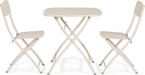 Beżowy stalowy zestaw mebli ogrodowych dla 2 osób Yvonne – Bizzotto