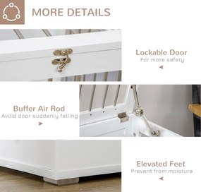 PawHut Klatka dla psa 2 drzwi Zamykana na klucz Kratka stalowa Biało Srebrna 80x50x565cm | Aosom PL