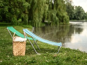 Składany leżak plażowy SAND, zielone paski