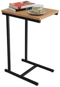Stolik boczny w stylu loft czarny + dąb lancelot Z5-D56