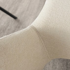 Krzesło Tapicerowane FLAV Kremowe Nowoczesne