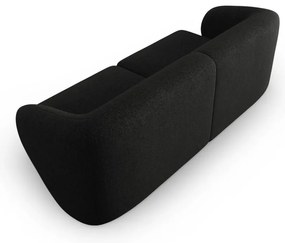 Czarna sofa z tkaniny szenilowej 188 cm Paolo – Milo Casa