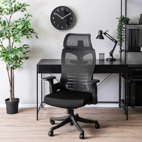 Fotel Biurowy Ergonomiczny Obrotowy CARET Czarny Wentylowany Nowoczesny