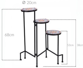 Kwietnik stojący MOZAIKA, 3 poziomy, 68 cm
