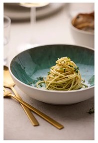 Biało-zielona kamionkowa miska 900 ml Gastro White/Green – Bitz