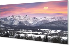 Panel szklany do Kuchni Góry w Zimowej Szacie