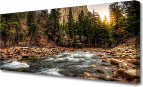 Fotoobraz na płótnie Jezioro w Objęciach Lasu