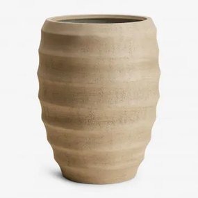 Donica Zewnętrzna Z Cementu Gabe Ø30 Cm - ↑45 Cm & Piaskowy Brąz - Sklum