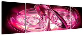 Obraz różowych fraktali (170x50 cm)