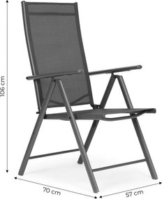 Krzesło ogrodowe, składane, regulowane Napoli, szare