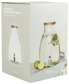 Szklany dozownik do napojów GUSTA z drewnianą pokrywką 5,5 L