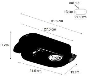 Okrągły podtynkowy reflektor czarny GU10 70 mm 2-punktowy - Hubs Nowoczesny Oswietlenie wewnetrzne
