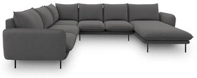 Ciemnoszara sofa w kształcie litery U Cosmopolitan Design Vienna, lewostronna