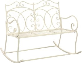 Ławka ogrodowa 104 cm Żelazny Biały antyczny Styl Antyczny - Wygodna i Elegancka