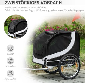 PawHut przyczepa rowerowa dla psów z uniwersalnym sprzęgłem stalowa biały+czarny