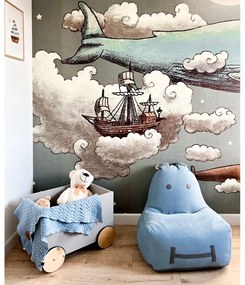 Niebieski dziecięcy worek do siedzenia Hippo – The Brooklyn Kids