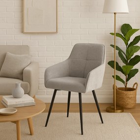 Krzesło Tapicerowane Obrotowe do Salonu LARISA Szare Nowoczesne