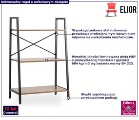 Metalowy niski regał na książki czarny + orzech E5-S23