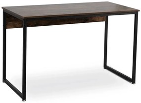 Brązowe proste biurko dąb rustykalny + czarny A6-R72