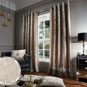 Beżowe zasłony zestaw 2 szt. 168x183 cm Crushed Velvet – Catherine Lansfield
