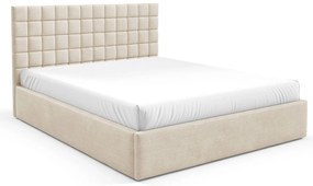 Jasnobeżowe tapicerowane łóżko 3 rozmiary W9-T08