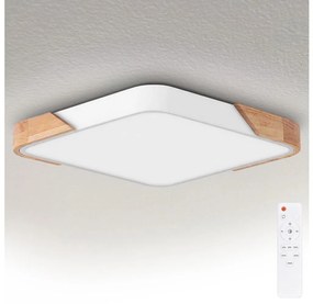 Brilagi - LED ściemnialna lampa PILANA LED/60W/230V dąb/biały 56x56 cm + pilot