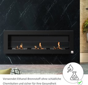 HOMCOM kominek etanolowy palnik na bioetanol 3 palniki z pojemnikami czas palenia 3 godz. kolor czarny | Aosom.pl