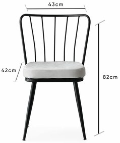 Zestaw krzeseł do jadalni Yildiz White and Black, 4 szt., 4 szt.