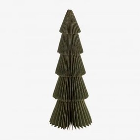 Papierowa Choinka Jespera ↑22.5 Cm & Zielony Pesto Ze Złotym Brzegiem - Sklum