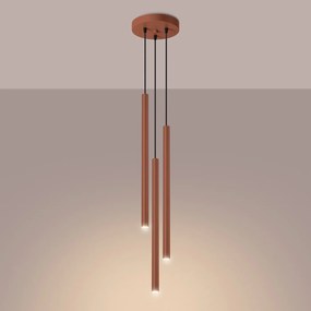 Lampa wisząca PASTELO 3P ochra czerwona SOLLUX  LIGHTING