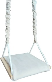 Beżowa drewniana huśtawka dziecięca 3w1 N5-H57