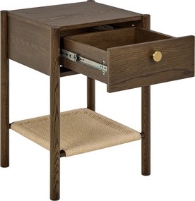 Szafka nocna w dekorze dębu w ciemnym naturalnym kolorze Monfort – Actona