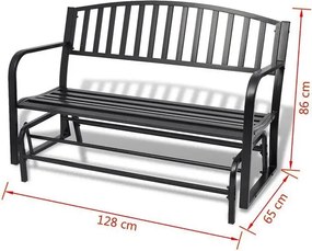 Czarna ławka-huśtawka ogrodowa - Roks