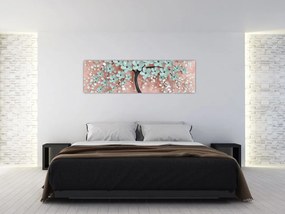 Obraz - Pastelowe niebieskie kwiaty (170x50 cm)