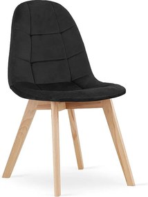 Krzesło Valora NUUC z czarnego aksamitu, wygodne siedzisko do salonu