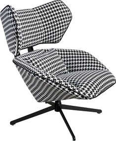 Czarno-biały fotel obrotowy z tkaniny 5142 ANGEL CERDA