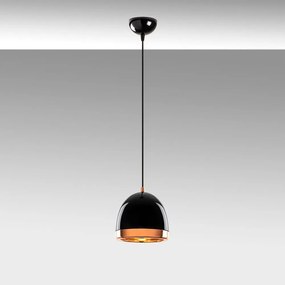 Lampa wisząca w czarno-złotym kolorze z metalowym kloszem ø 17 cm Mugo – Opviq lights