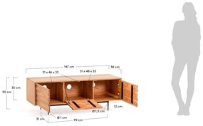 Szafka pod TV Kave Home Delsie, 147x50 cm