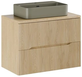 Szafka pod umywalkę NORDIC CREMONA 2S 80cm dąb cremona z umywalką nablatową TRUST 2 COMAD