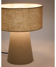 Szarobeżowa lampa stołowa z tekstylnym kloszem (wysokość 35 cm) Algaida – Kave Home