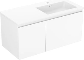 Mexen Orio szafka łazienkowa 100 cm z umywalką Otis prawą, 1S, 1D, biała mat - 91A13-10047-3-BBFF01-W18P01