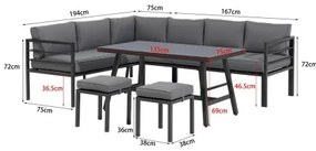 YORK SET - ogrodowy aluminiowy zestaw wypoczynkowy