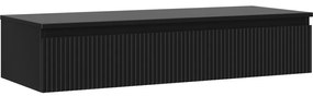 Mexen Rivel szafka łazienkowa podumywalkowa 120 cm z blatem, 1 szuflada, ryflowana , czarna mat - 91A20-12023-1-BFC71