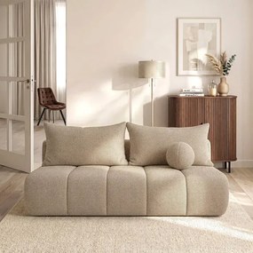 Sofa z Funkcją Spania SARIA Beżowa Szenil Nowoczesna