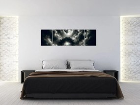 Obraz – Czarno-białe drzewo w pełni księżyca (170x50 cm)