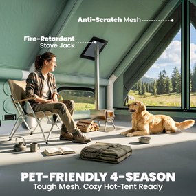 Outsunny Nadmuchiwany Namiot 8-10 Osób Szybki Montaż 4-Sezonowy Wodoodporny Odporny na Zarysowania z Otworem na Piecyk i Świetlikami | Aosom PL